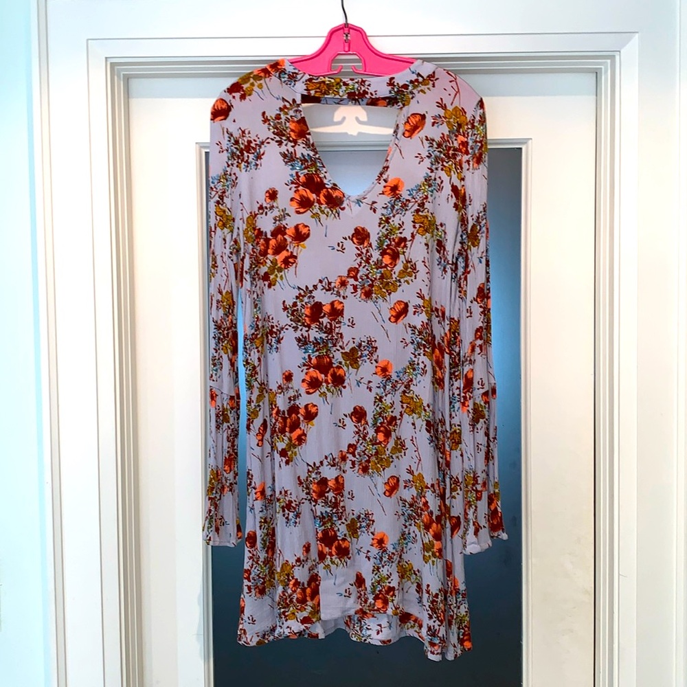 Mossimo long sleeved mini dress, floral print, size medium